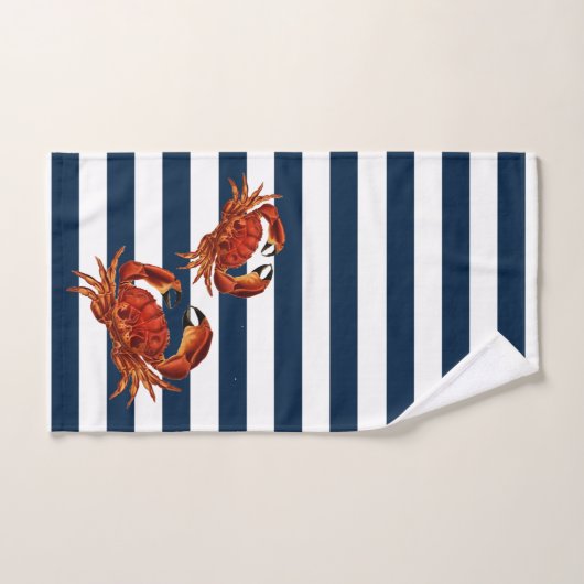 Kustkrab Nautical Stripes Bad Handdoek (Handdoek)