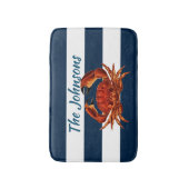 Kustkrab Nautical Stripes Badmat (Voorkant Verticaal)