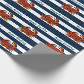 Kustkrab Nautical Stripes Cadeaupapier (Hoek)