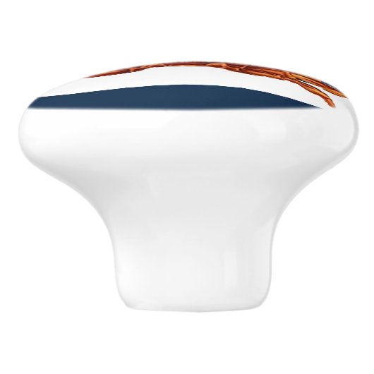 Kustkrab Nautical Stripes Keramische Knop (Zijkant)