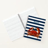 Kustkrab Nautical Stripes Notitieboek (Binnen)