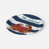 Kustkrab Nautical Stripes Papieren Bordje (Gekanteld)