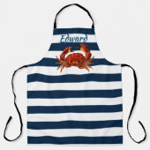 Kustkrab Nautical Stripes Schort (Voorkant)