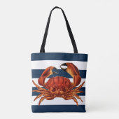 Kustkrab Nautical Stripes Tote Bag (Achterkant)