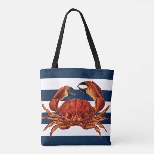 Kustkrab Nautical Stripes Tote Bag (Achterkant)