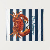 Kustkrab Nautical Stripes Wandkleed (Voorkant (horizontaal))