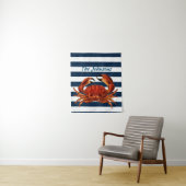 Kustkrab Nautical Stripes Wandkleed (In situ)