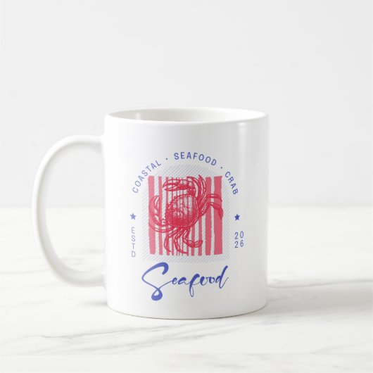 Kustkrab Roze Blik Glas Koffiemok (Links)