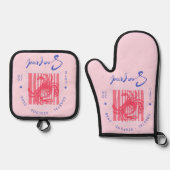Kustkrab Roze Ovenwant & Pannenlap Set (Voorkant)
