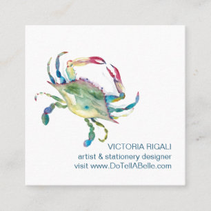 Kustkrab Waterverf Beach Visitekaartje