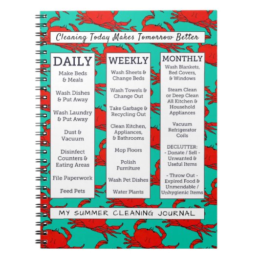 Kustkrabben Fun Summer Style CleanJournal Notitieboek (Voorkant)