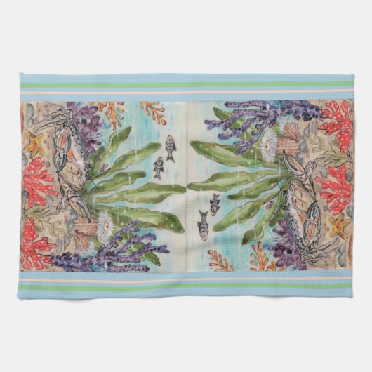 Kustkrabben van het Zee Theedoek (Horizontaal)