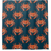 Kustkrabpatroon Douchegordijn (Voorkant)