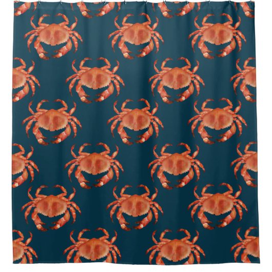 Kustkrabpatroon Douchegordijn (Voorkant)
