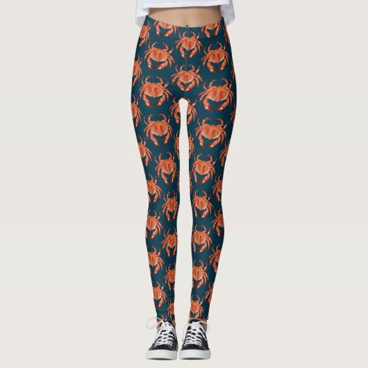 Kustkrabpatroon Leggings (Voorkant)
