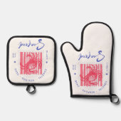 Kustkrabstof placemat ovenwant & pannenlap set (Voorkant)