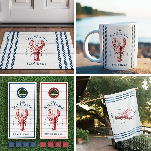 Kustkreeft aan zee Beach House Deurmat