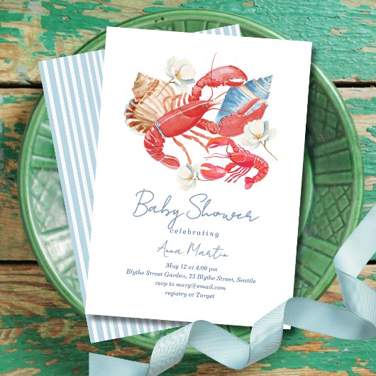 Kustkreeft Baby Shower Kaart