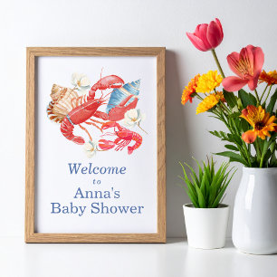 Kustkreeft Baby Shower Poster
