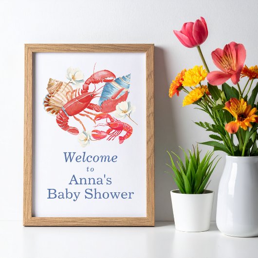 Kustkreeft Baby Shower Poster