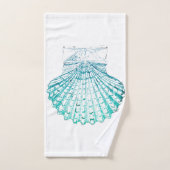 kustkreeft blauwgroen blauwe waterverf zeeschildpa bad handdoek (Handdoek)