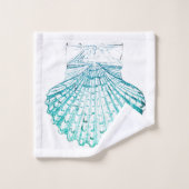 kustkreeft blauwgroen blauwe waterverf zeeschildpa bad handdoek (Wasdoekje)