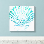 kustkreeft blauwgroen blauwe waterverf zeeschildpa canvas afdruk (Insitu (Houten vloer))