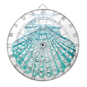 kustkreeft blauwgroen blauwe waterverf zeeschildpa dartbord (Voorkant)