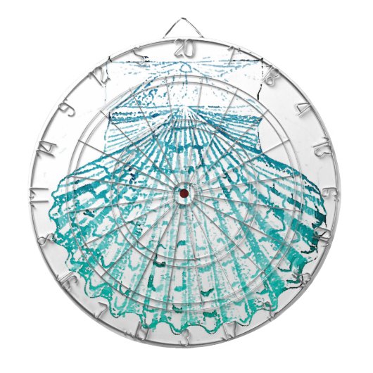 kustkreeft blauwgroen blauwe waterverf zeeschildpa dartbord (Voorkant)