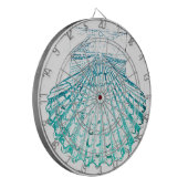 kustkreeft blauwgroen blauwe waterverf zeeschildpa dartbord (Voorkant Links)
