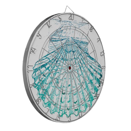 kustkreeft blauwgroen blauwe waterverf zeeschildpa dartbord (Voorkant Links)