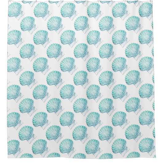 kustkreeft blauwgroen blauwe waterverf zeeschildpa douchegordijn (Voorkant)