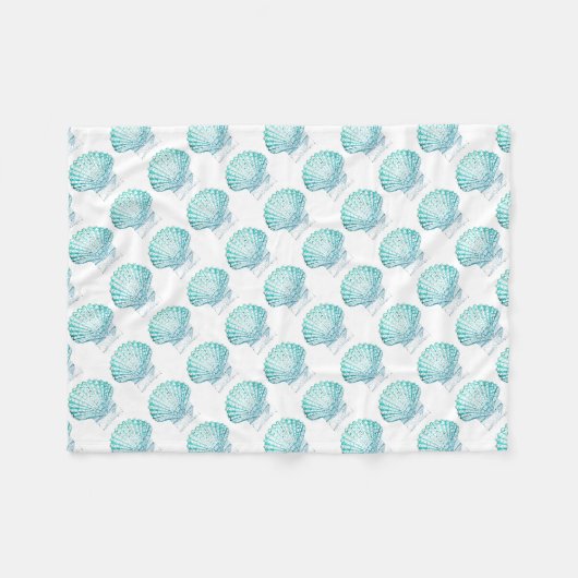 kustkreeft blauwgroen blauwe waterverf zeeschildpa fleece deken (Voorkant (Horizontaal))