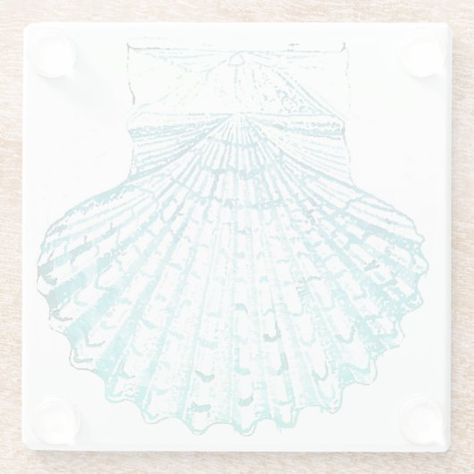 kustkreeft blauwgroen blauwe waterverf zeeschildpa glazen onderzetter (Achterkant)