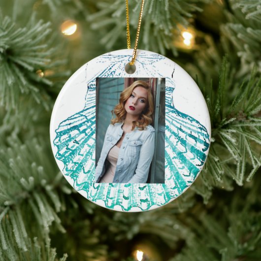 kustkreeft blauwgroen blauwe waterverf zeeschildpa keramisch ornament (Boom)