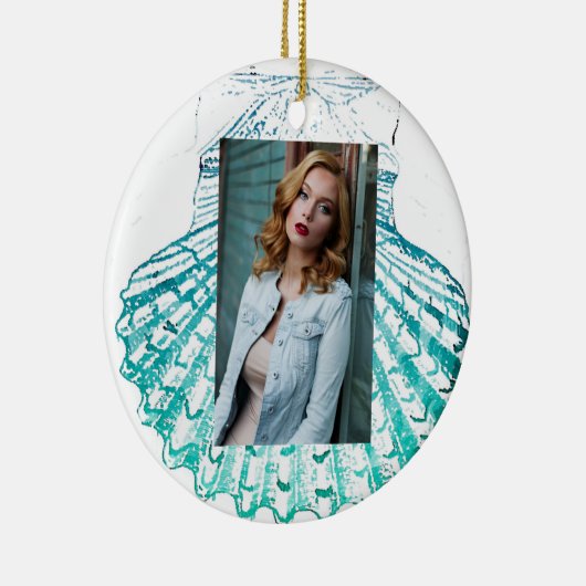 kustkreeft blauwgroen blauwe waterverf zeeschildpa keramisch ornament (Rechts)