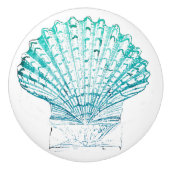 kustkreeft blauwgroen blauwe waterverf zeeschildpa keramische knop (Voorkant)