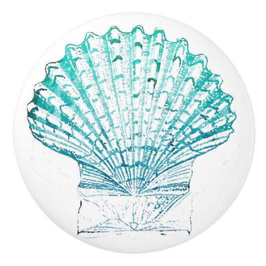 kustkreeft blauwgroen blauwe waterverf zeeschildpa keramische knop (Voorkant)