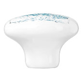 kustkreeft blauwgroen blauwe waterverf zeeschildpa keramische knop (Zijkant)