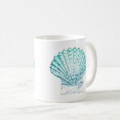 kustkreeft blauwgroen blauwe waterverf zeeschildpa koffiemok (Voorkant rechts)