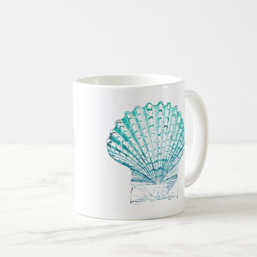 kustkreeft blauwgroen blauwe waterverf zeeschildpa koffiemok (Voorkant rechts)