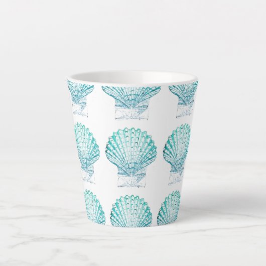 kustkreeft blauwgroen blauwe waterverf zeeschildpa latte mok (Voorkant)