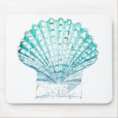 kustkreeft blauwgroen blauwe waterverf zeeschildpa muismat (Voorkant)