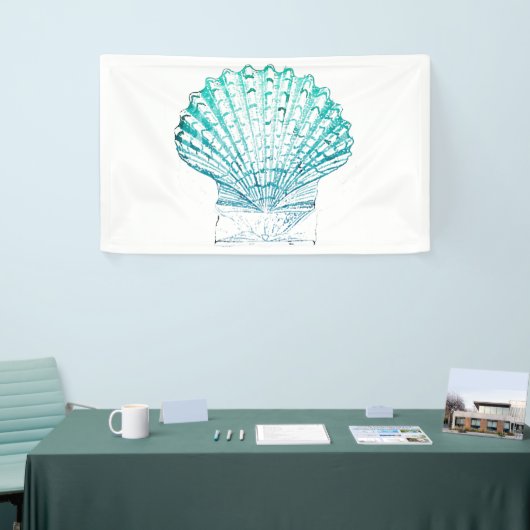 kustkreeft blauwgroen blauwe waterverf zeeschildpa spandoek (Beurs)