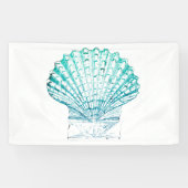 kustkreeft blauwgroen blauwe waterverf zeeschildpa spandoek (Horizontaal)