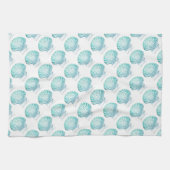 kustkreeft blauwgroen blauwe waterverf zeeschildpa theedoek (Horizontaal)