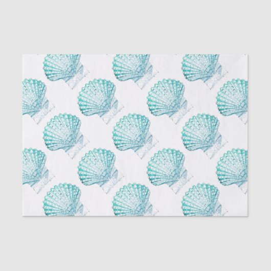 kustkreeft blauwgroen blauwe waterverf zeeschildpa tissuepapier (Voorkant)