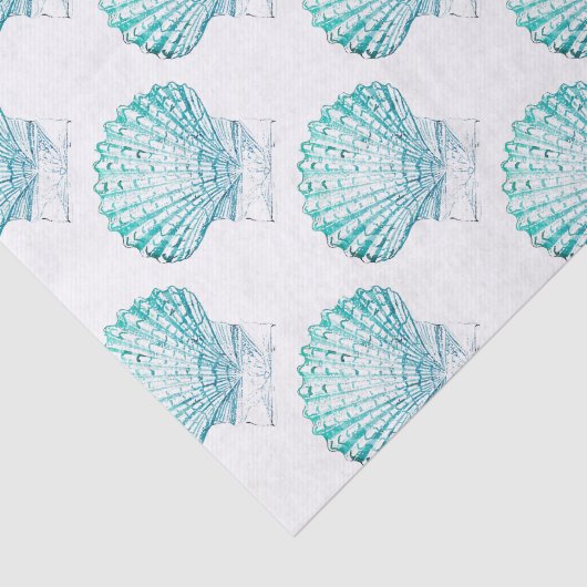 kustkreeft blauwgroen blauwe waterverf zeeschildpa tissuepapier (Detail)