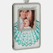 kustkreeft blauwgroen blauwe waterverf zeeschildpa verzilverd omlijst ornament (Rechts)