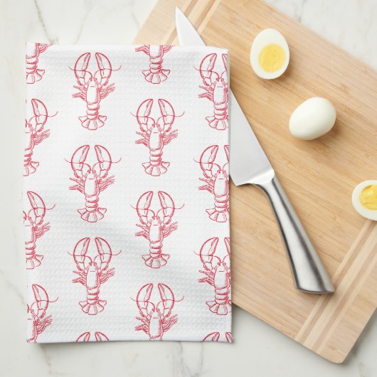 Kustkreeft en witte kreeft theedoek (Quarter Fold)